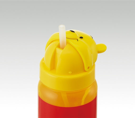 Skater Die Cut Silicone Straw Bottle Water Bottle 350ml Winnie The Pooh PBS3STD_2