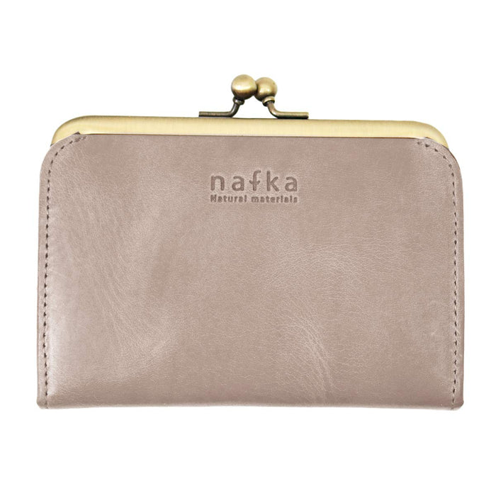 nafka Bifold Wallet Women's Gamaguchi Genuine Mostro Leather NFK-72002 Gray NEW_1