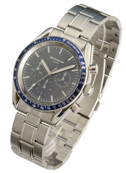 BRAHMAN Watch BR001-03 Men's Silver Stainless Steel Band Metal Case Tachymeter_2