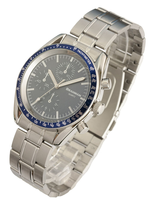 BRAHMAN Watch BR002-03 Men's Silver Stainless Steel Band Metal Case Chronograph_2