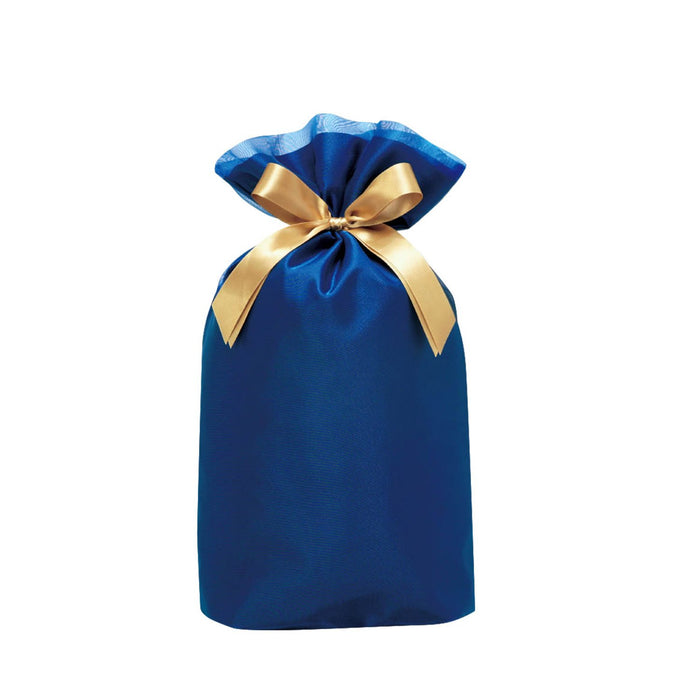 Tsutsumu Gift wrapping Blue L 450mm Christmas Birthday Drawstring bag ‎T-2803-L_1