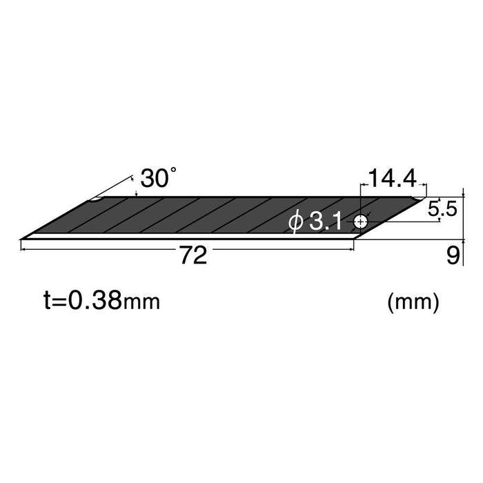 NT cutter for small A type 30 degree black blade Set of 10 Made in Japan BA15P_3