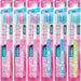 LION Systema Haguki Plus Toothbrush Wide Regular Set of 6 pieces Multi Color NEW_1