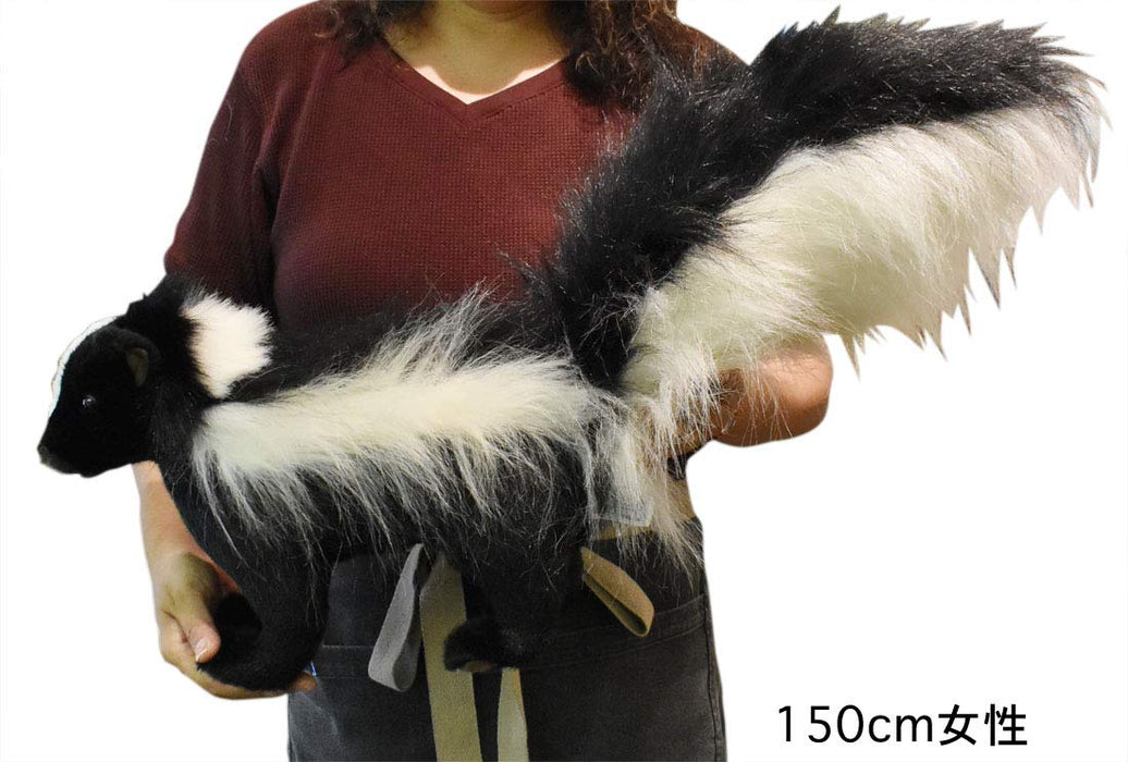 Canal BH4007 HANSA Skunk 45 Real Animal Plush Doll Black and White Fluffy NEW_8