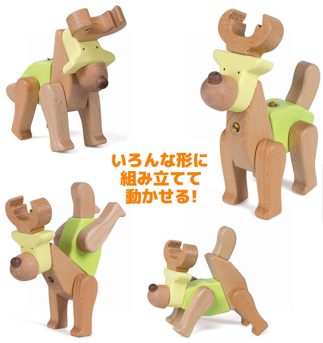 Toyroyal EQB DEER Wooden Puzzle 16.5x20.5x8.0cm 8251 New Type Joint Block_3