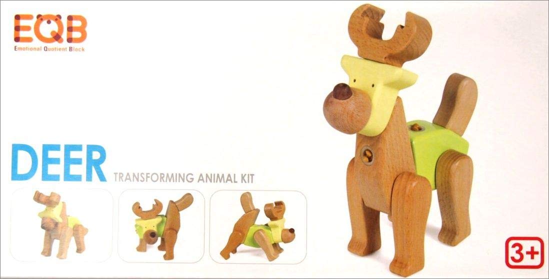 Toyroyal EQB DEER Wooden Puzzle 16.5x20.5x8.0cm 8251 New Type Joint Block_6
