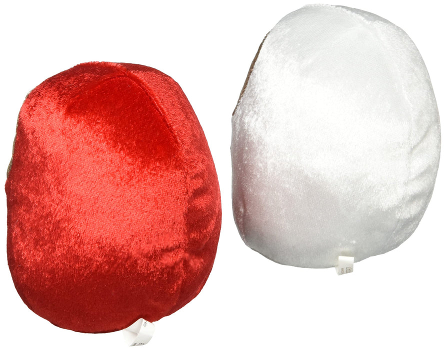 Sekiguchi Domo-kun Red and White Daruma Set Plush Doll H12xW18xD8cm ‎556571 NEW_2