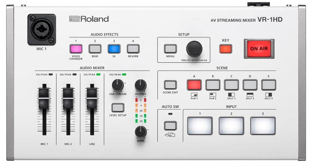 Roland VR-1HD AV Streaming Mixer Pro A/V HDMI Ideal for live streaming Mic, Line_1