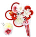 Hair ornament Set of 2-piece kk-077 Red Chirimen Tsumami crafts Made In Japan_2