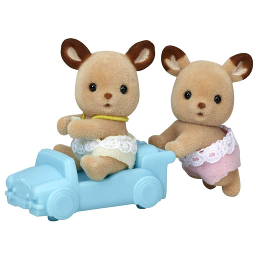 EPOCH Sylvanian Families Dolls Twin Fawns Deer SHI-69 with Blue Baby Trucks NEW_1