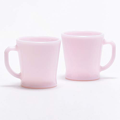 Fire-King D Handle Mug Roseite Micro Wave Safe Glass Rose-ite Pink Sakura NEW_7
