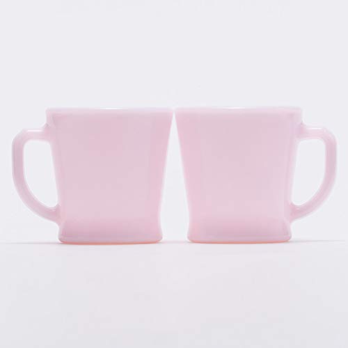 Fire-King D Handle Mug Roseite Micro Wave Safe Glass Rose-ite Pink Sakura NEW_8