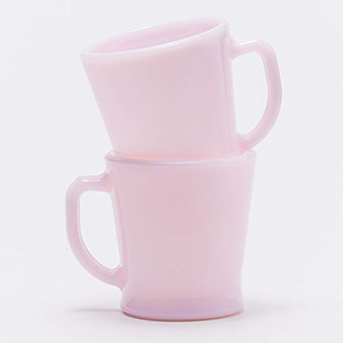 Fire-King D Handle Mug Roseite Micro Wave Safe Glass Rose-ite Pink Sakura NEW_9