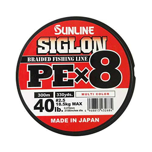 SUNLINE SIGLON PE X8 300m #2.5 40lb Multicolor PE Braid ‎MIS S PE8 300M MC 0270_1
