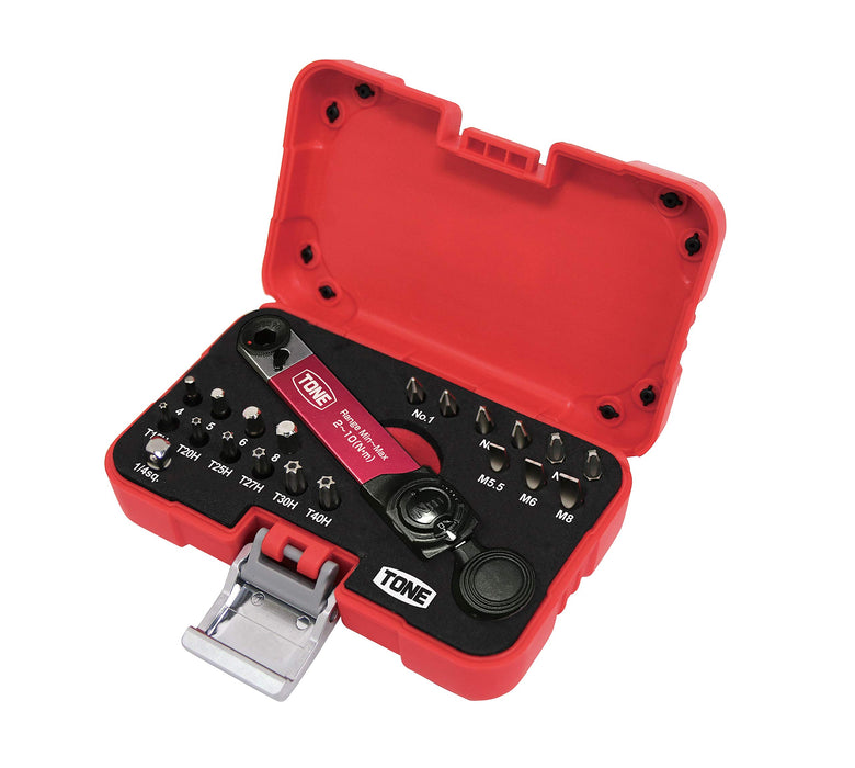 TONE TBS20 Torque Bit Ratchet Set (Torque Range 2-10Nm) Made in Japan Red NEW_3