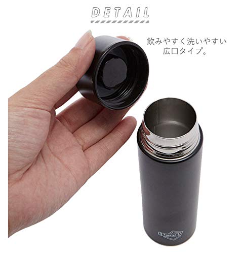 POKETLE Water bottle Mug Bottle Slim 120ml Stainless Steel Black Insulated NEW_2