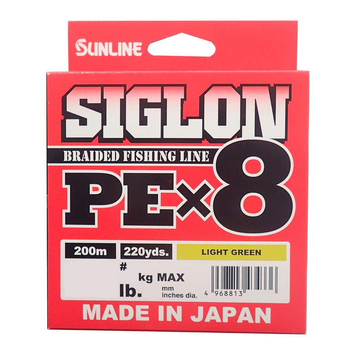 SUNLINE Fishing Line SIGLON PE X8 200m #0.3 5lb light green PE Braid 5164 NEW_1