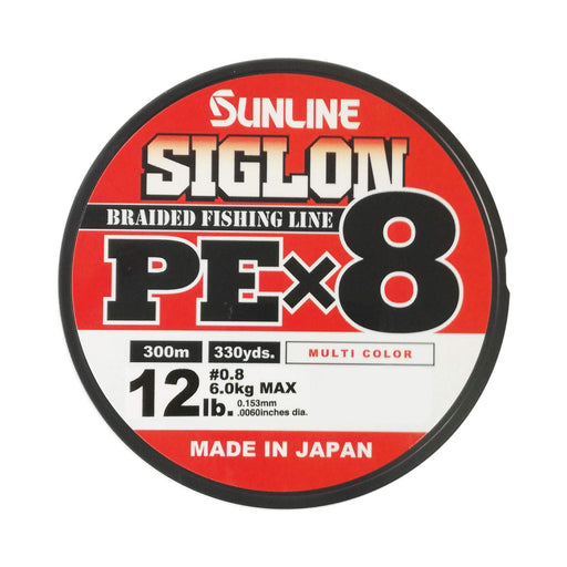 SUNLINE SIGLON PE X8 300m #0.8 12lb Multi color PE Braid Unisex Adult EX-PE NEW_1