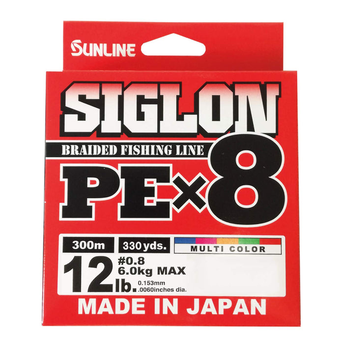 SUNLINE SIGLON PE X8 300m #0.8 12lb Multi color PE Braid Unisex Adult EX-PE NEW_2
