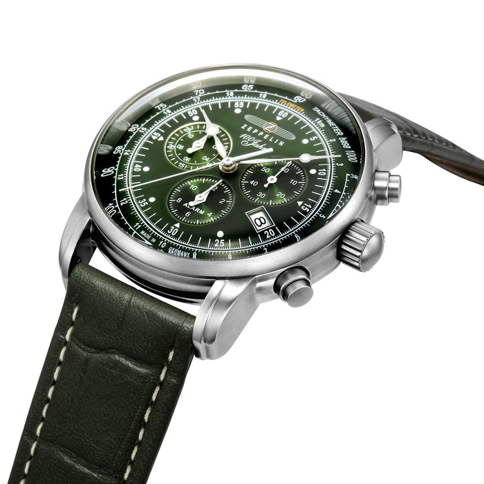 ZEPPELIN Watch 8680-4 Men's Green Analog Round Face 100th anniversary model NEW_2