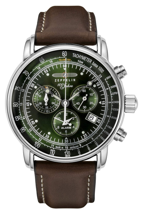 ZEPPELIN Watch 8680-4 Men's Green Analog Round Face 100th anniversary model NEW_6