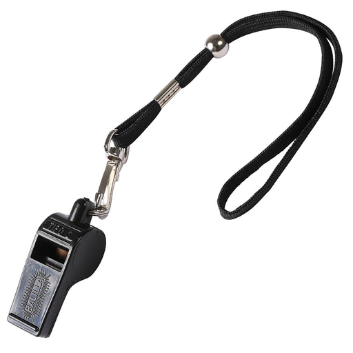 FINTA Soccer Futsal Referee Whistle FT5173 Plastic Black with Neck Strap NEW_1
