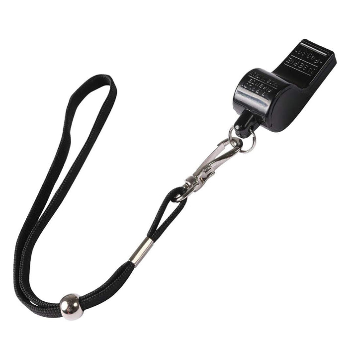 FINTA Soccer Futsal Referee Whistle FT5173 Plastic Black with Neck Strap NEW_2