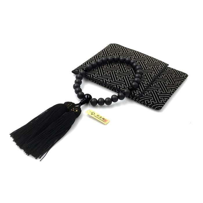 Urushi Product Japanese Buddhist Prayer Beads JUZU for Men Ebony Made in Japan_6
