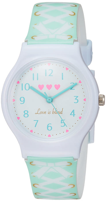 Sun Flame J-Axis Watch VL21-GR Girl's Mint Vinyl Band Resin Case Analog Watch_1