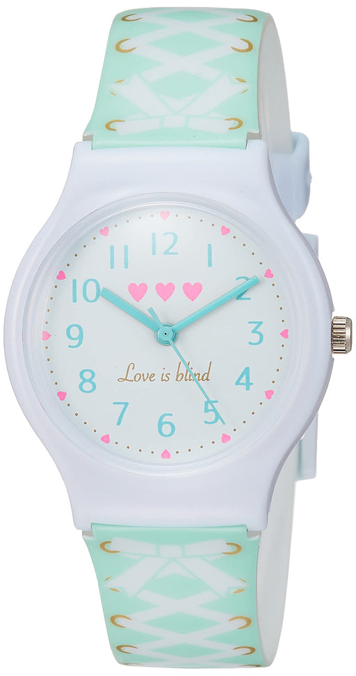 Sun Flame J-Axis Watch VL21-GR Girl's Mint Vinyl Band Resin Case Analog Watch_1