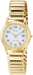 Citizen Q&Q D015-004 Date Indicator Metal Band Ladies Gold Elastic Belt NEW_1