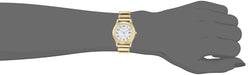 Citizen Q&Q D015-004 Date Indicator Metal Band Ladies Gold Elastic Belt NEW_2