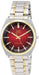 Citizen Q&Q Watch QB78-402 Red x Gold Waterproof Men's Stainless Steel Band NEW_1