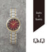 Citizen Q&Q Watch QB78-402 Red x Gold Waterproof Men's Stainless Steel Band NEW_2