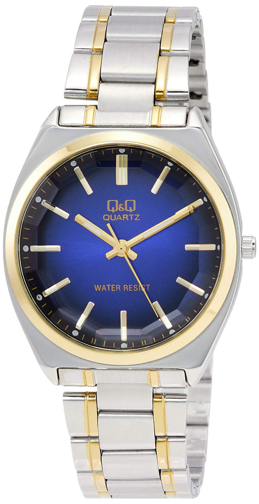 Citizen Q&Q Watch QB78-412 Blue x Gold Waterproof Men's Stainless Steel NEW_1