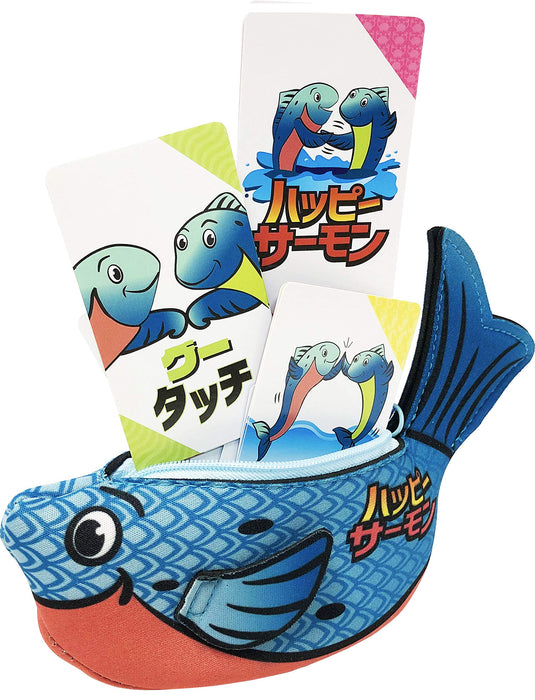 GP Happy Salmon card game Japanese version blue Simple rule 6+ Action Card Game_1