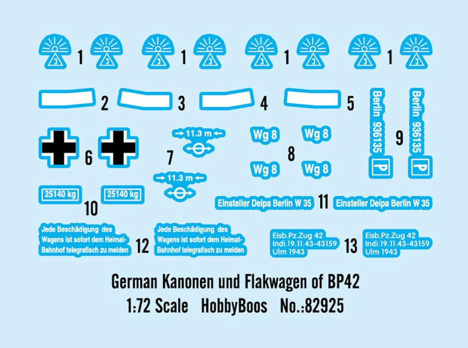 Hobby Boss 1/72 German Armored Train BP-42/Flak Wagon Plastic Model Kit HBB82925_3