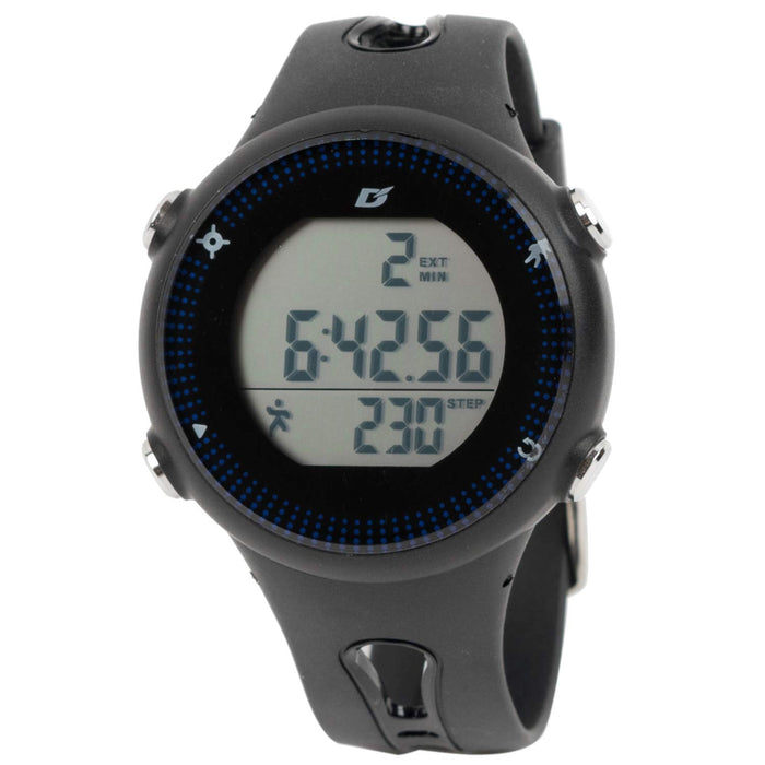 ALIAS Watch Digital Men's Pedometer Black Blue ADWW18111PM-05 Polyurethane NEW_1