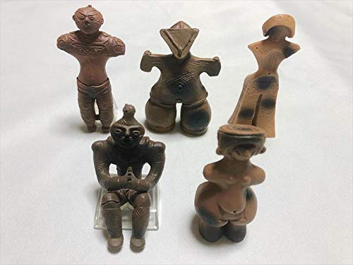 Japanese Jomon pottery Dogu Miniature Figure Set of 5-piece H6-8cm Mono Kikaku_1