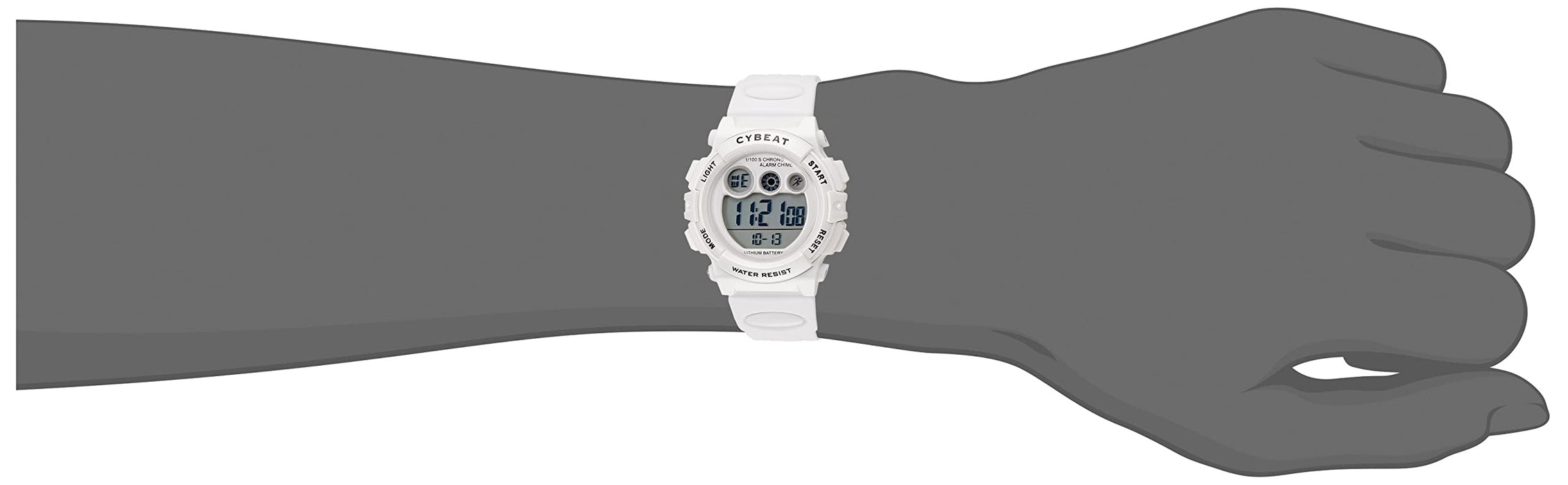 Cybeat Watch ACY17 ACY17-W Girl's White Polyurethane Band ABS Case Day/Date NEW_2