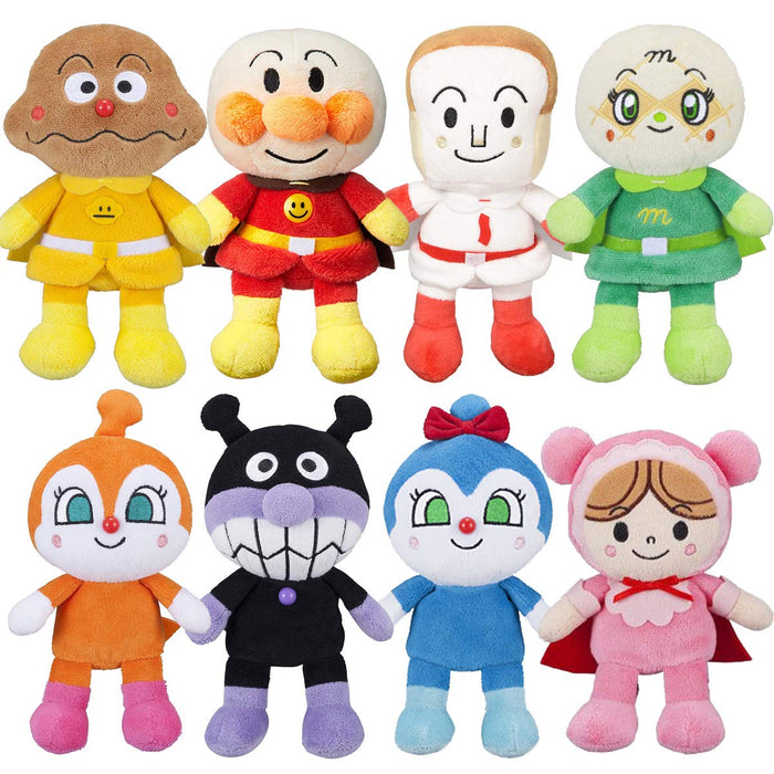 SEGA FAVE Anpanman Pretty Beans S Plus Doll Set of 8 Fluffy Light Weight NEW_1