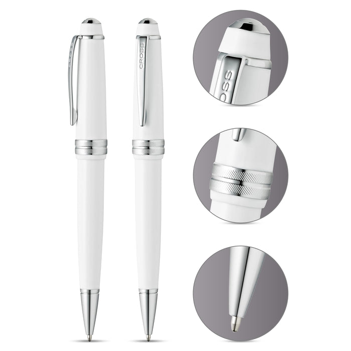 Cross ballpoint pen oil-based Bailey light NAT0742-2 White Glossy Resin NEW_2