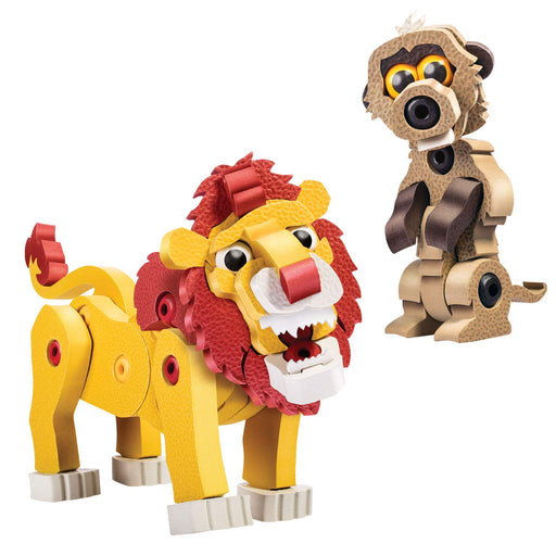 Happinet Soft Puzzle Blocks Blocco Animal Series Lion & Meerkat Set 100 pieces_1