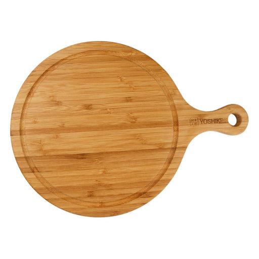 YOSHIKI YK-BCB1 Bamboo Cutting Board Round For Pizza, Bread Natural Color NEW_1