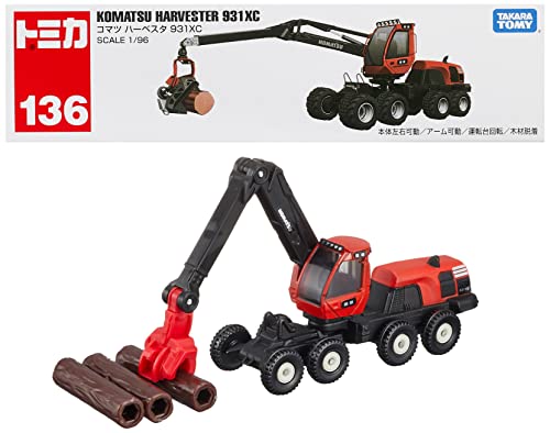 Takara Tomy Long Type Tomica No.136 Komatsu Harvesta 931XC Miniature Car NEW_1