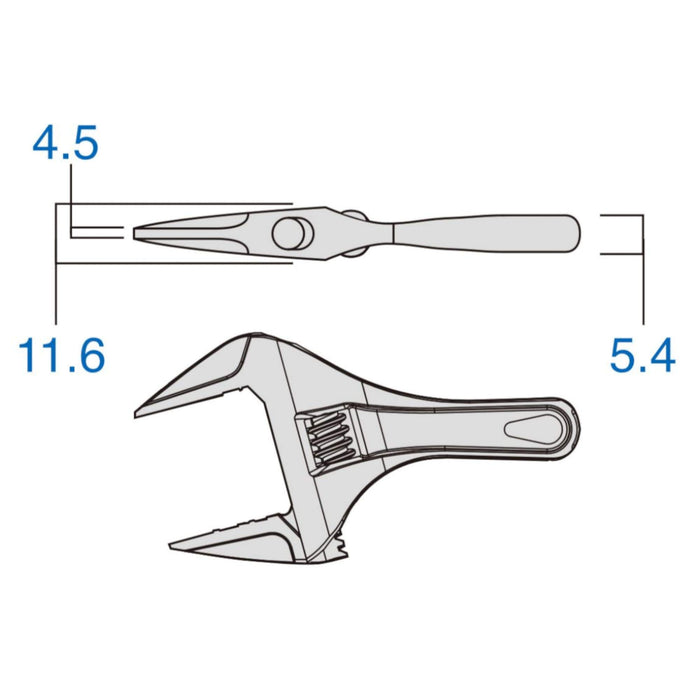 FUJIYA KUROKIN FLS-28-BG LIGHT SHORT ADJUSTABLE WRENCH GRIP TYPE JAW28mm NEW_4