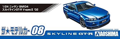 AOSHIMA 1/24 The Model Car No.8 NISSAN BNR34 Skyline GT-R V-spec II '02 Kit NEW_5