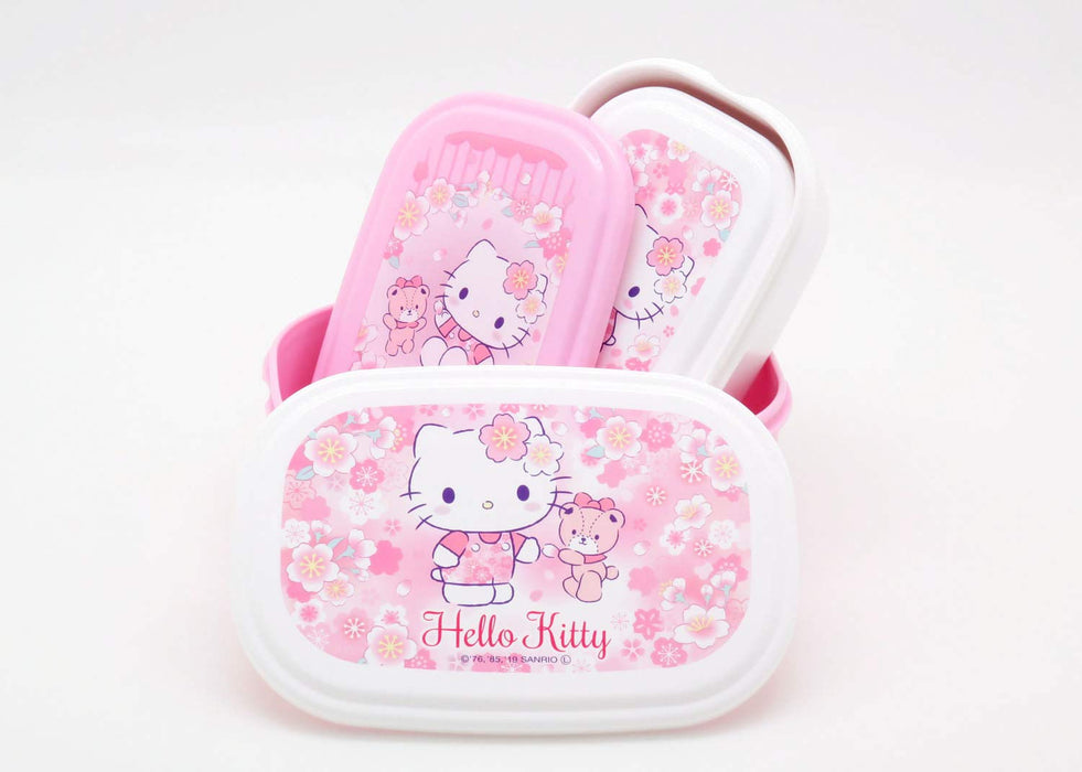 Lunch Food Container Box Hello Kitty Sakura No.3 Seal Case Set of 3 SP-31 NEW_2