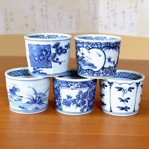 Soba Choco Cup Set Hasami Ware Arita Ware Stylish Dyed Painting Set of 5 NEW_2