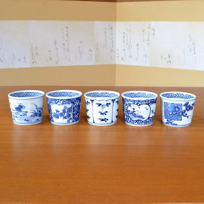 Soba Choco Cup Set Hasami Ware Arita Ware Stylish Dyed Painting Set of 5 NEW_4